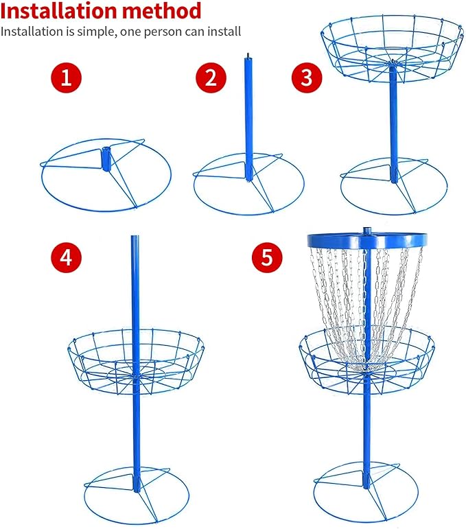 Disc Golf Basket with Discs