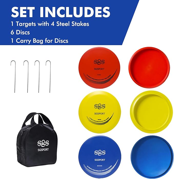 Disc Golf Basket with Discs