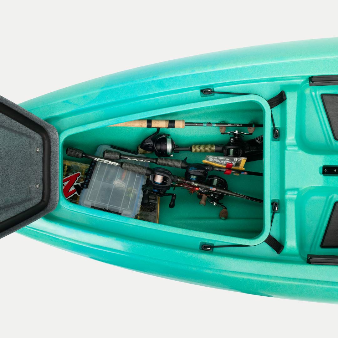 fishing rods storage in kayak