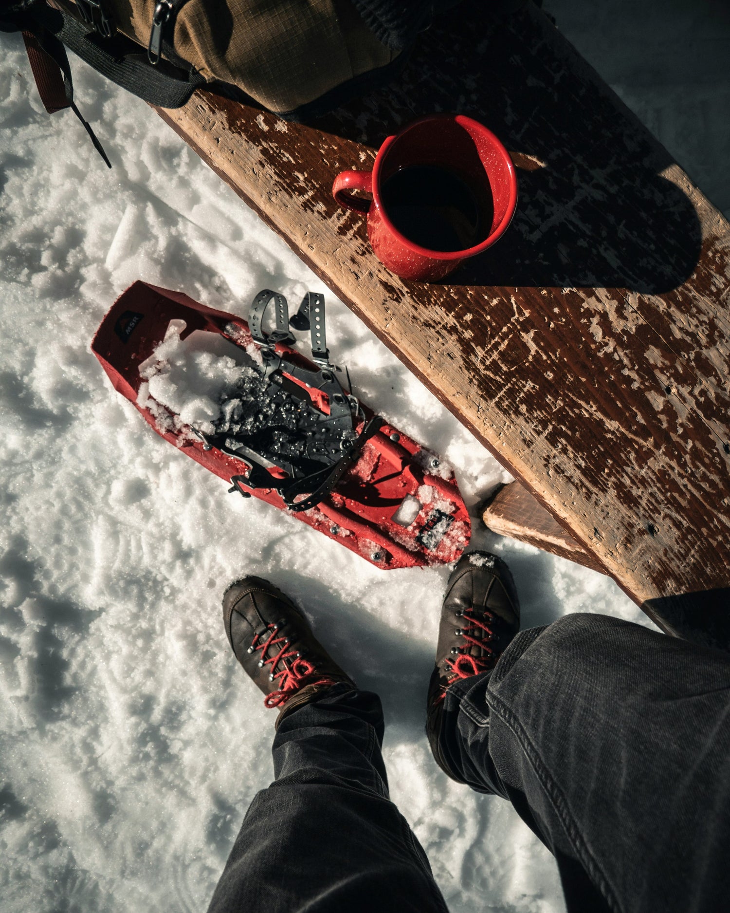 Winter trekking in Maine with snowshoes and microspikes for rent